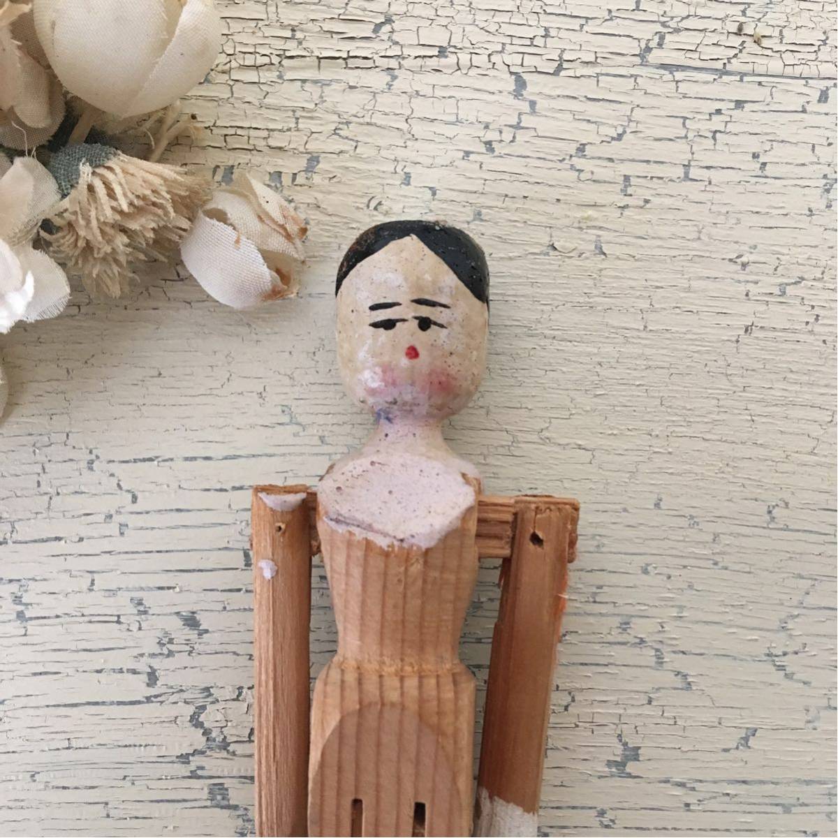 SALE アンティーク ペグドール 木製 人形 フランス イギリス peg doll