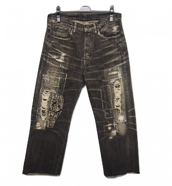  稀少 KAPITAL キャピタル 刺し子 ダメージ加工 デニムパンツ 3 L ブラック 黒(男性用)｜売買されたオークション情報、yahooの商品情報をアーカイブ公開 - オークファン 男性用