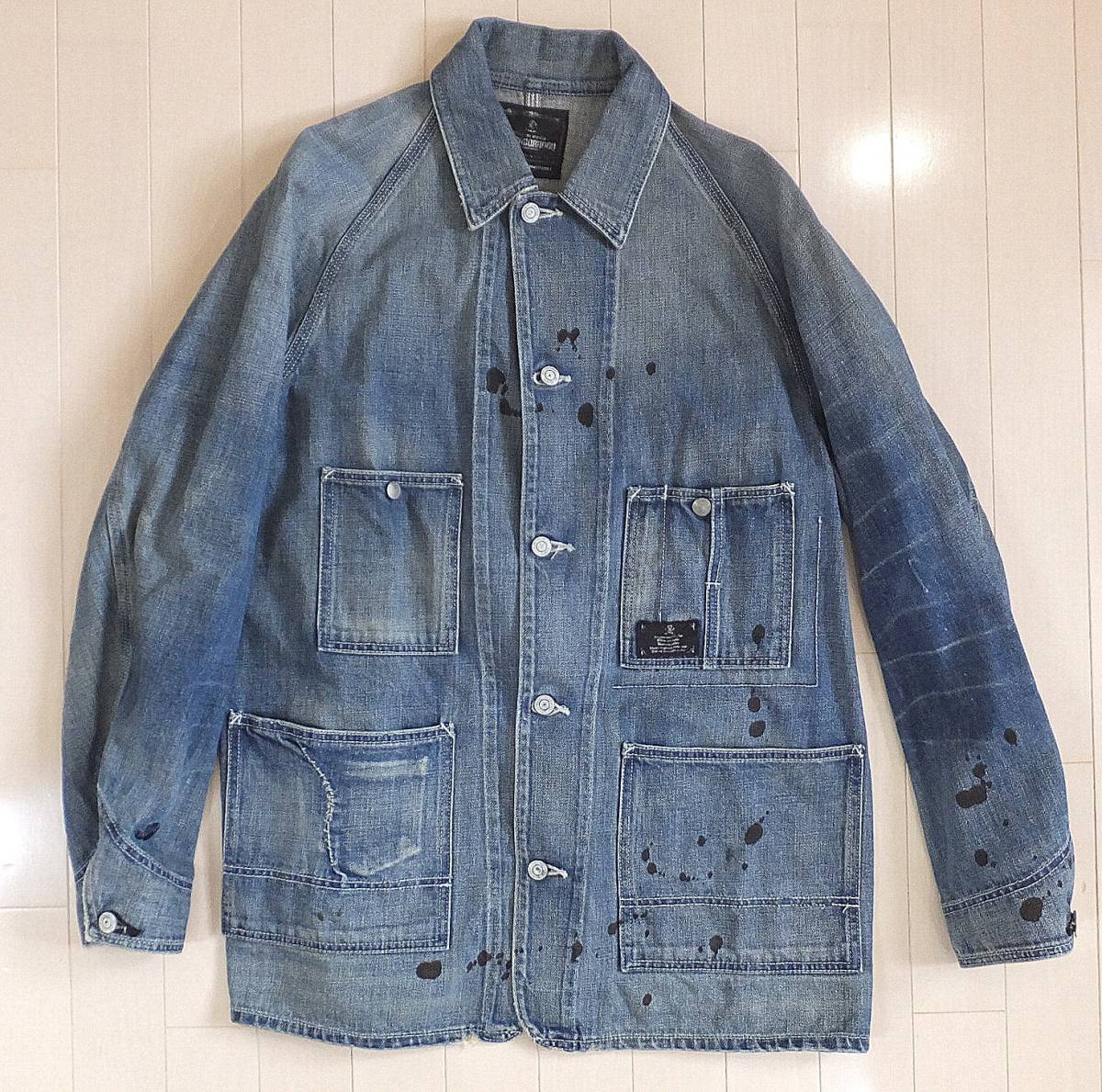 neigborhood savage カバーオール　M HOT，定番 NEIGHBORHOOD（ネイバーフッド）savage ユーズド加工デニム