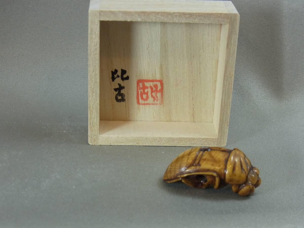 ☆現代根付、「空蝉」蝉の抜け殻、セミ根付(根付)｜売買された