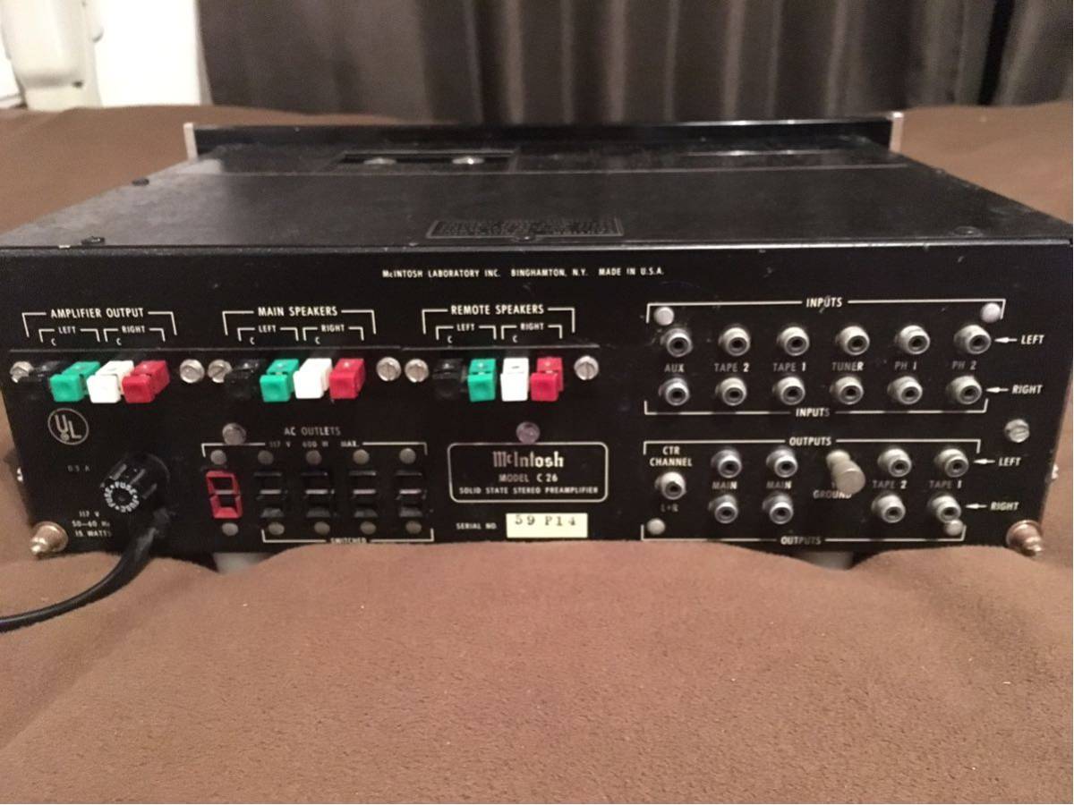 McIntosh マッキントッシュ C26 プリアンプ　最終値下げ C26 McIntosh マッキントッシュ プリアンプ コントロールアンプ