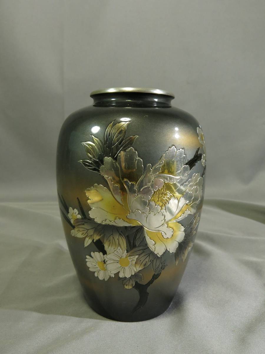 ◇栄◇古銅 池坊 波紋 彫刻 菱形 中国 立花 砂鉢 無傷完品 江戸期