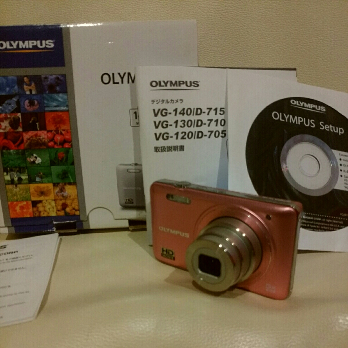 5829-02☆OLYMPUS ⁄オリンパス⁄デジタルカメラ ⁄VG-140 ⁄ピンク 中古美