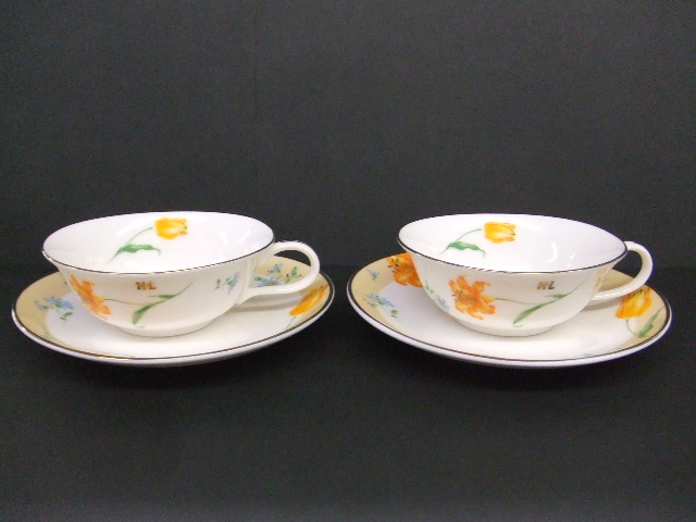 お買得 H L カップ ソーサ 2客セット オレンジ系 花柄 Henri Luc Chapuis アンリ リュ シャピュイ Sanyo Toki 三洋陶器 ティーカップ 売買されたオークション情報 Yahooの商品情報をアーカイブ公開 オークファン Aucfan Com