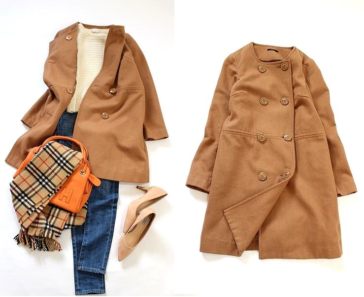 ROSSO アーバンリサーチ URBAN RESEARCH ウール混ノーカラーコート 