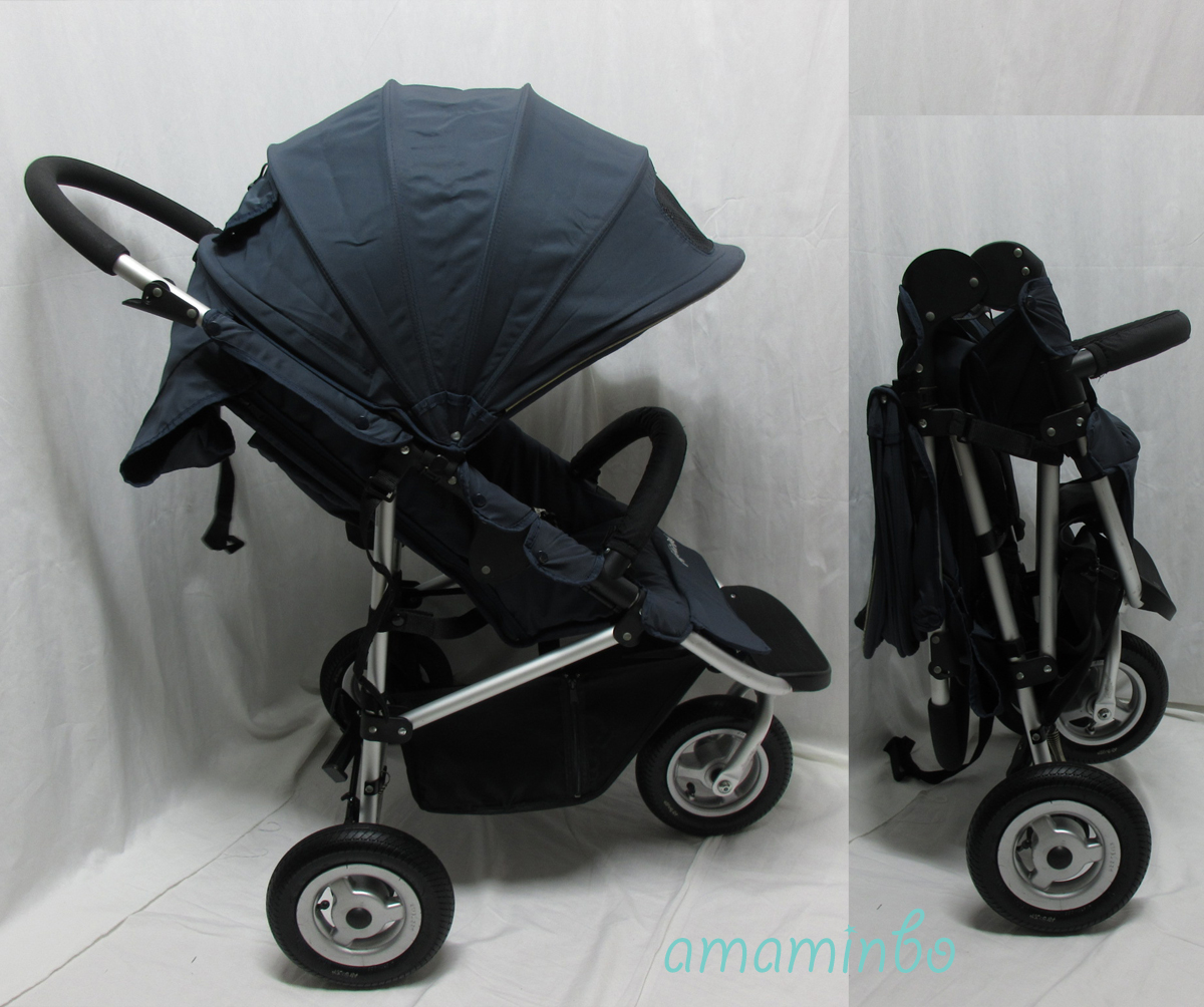 送料無料☆美品☆エアバギー ココ スタンダード AirBuggy ベビーカー インディゴグレー_3
