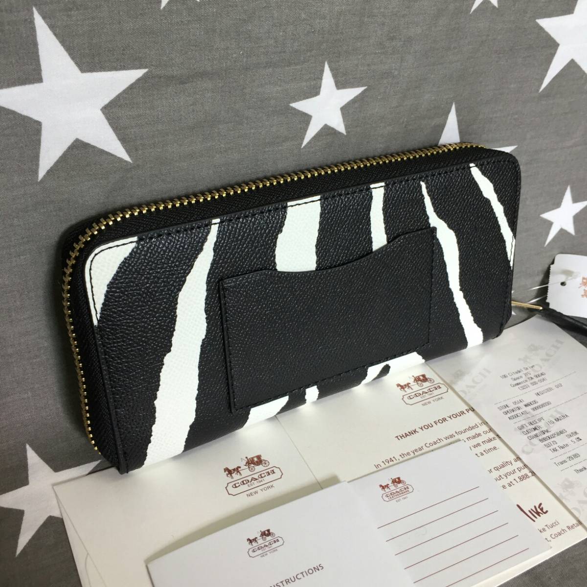 COACH 長財布 コーチ正規品 F52340 ゼブラ柄 女性用財布 正規 