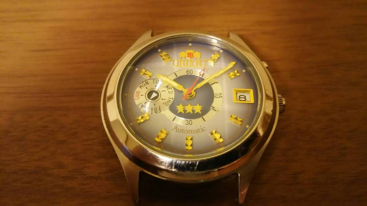ORIENT オリエント メンズ 腕時計 自動巻き カットガラス 動作品 EM5V