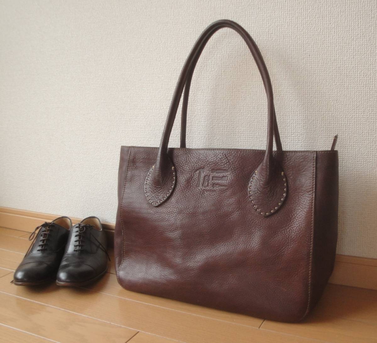 genten ゲンテン トートバッグ オールレザー ダークブラウン A4収納 