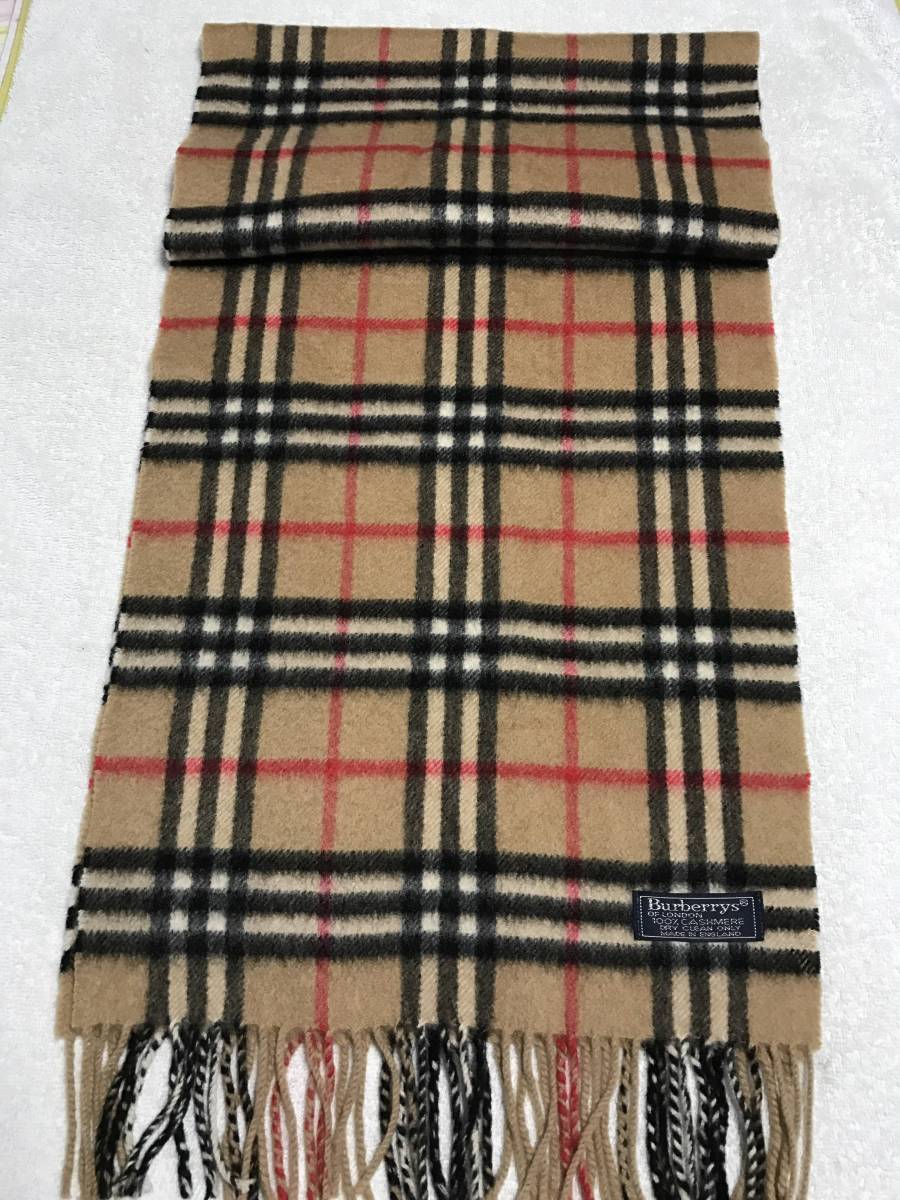 バーバリー マフラー Burberrys ベージュチェック カシミヤ100% 未使用