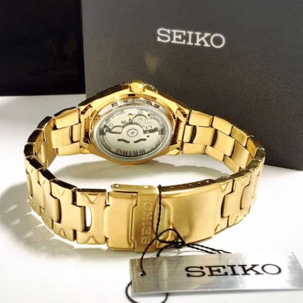 新品 日本製 セイコー SEIKO5スポーツ ゴールド 自動巻き腕時計 【公式