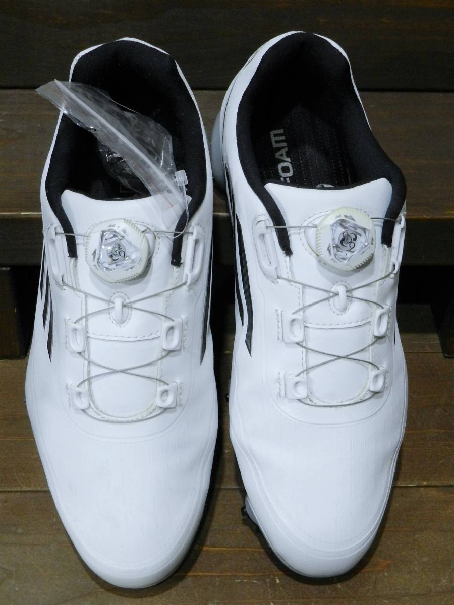 即決 アディダス adizero prime Boa WD ゴルフシューズ 25cm 白黒 adidas アディゼロ プライムボア