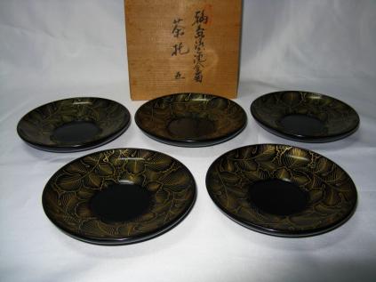 輪島塗 茶托 漆器 ☆ 千舟堂 沈金 5枚揃 うるし 日本伝統工芸 Yahoo