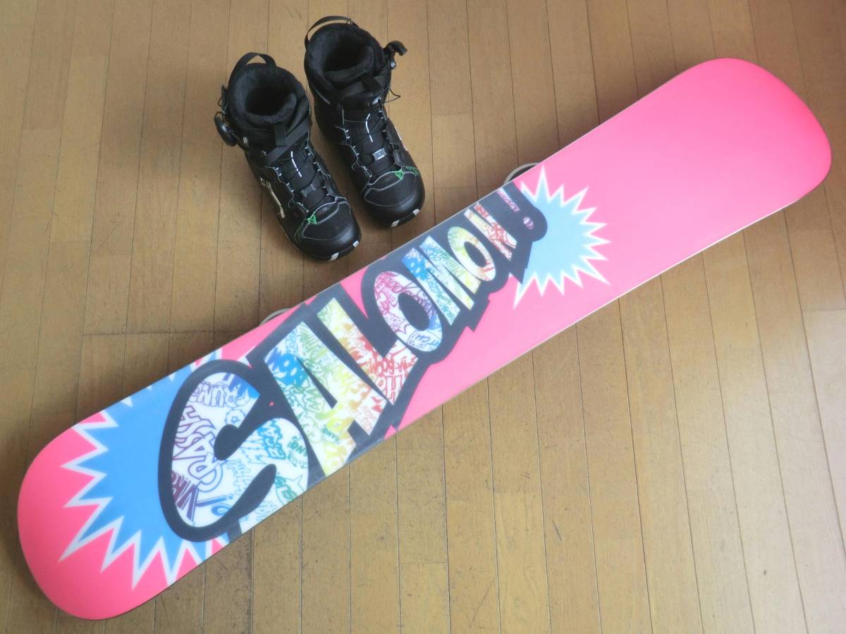 ■■送料無料■即決■サロモン/SALOMON■スノーボード4点セット■板151/靴25.5■フラットロッカー■WAX済■■