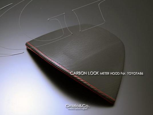 Grazio&Co トヨタ86 メーターフード カーボン調 赤ステッチ BRZ Grazio