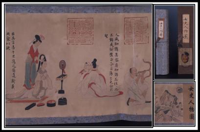 人物図 中国丁雲鵬　 明時代 肉筆保證 唐物唐本　掛け軸　BD824C11-4 人物図 掛け軸 作者不明 公式通販 詳細不明 美術品 掛軸 模写 ブランド