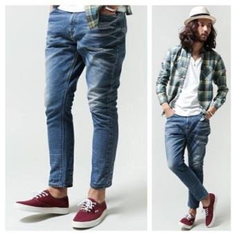 美品☆ナノユニバース Lee別注 ANKLE PT ブルー 28☆アンクルデニム 