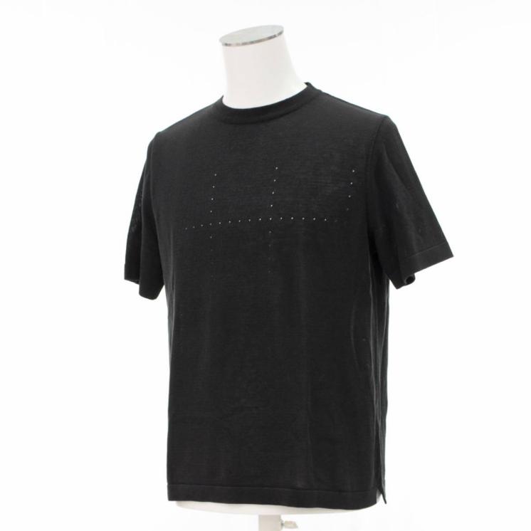  HERMES エルメス クルーネック 半袖ニット トップス M ダークグレー/gray/丸襟(半袖Tシャツ)｜売買されたオークション情報、yahooの商品情報をアーカイブ公開 - オークファン 男性用
