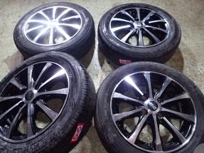 ホットスタッフ AGR ZERO-2 ブラポリ 14x4.5 +45 155/65R14 DUNLOP ENASAVE EC203 2016年製 4本 軽四 N-BOX ワゴンR ムーヴ タント ミラ