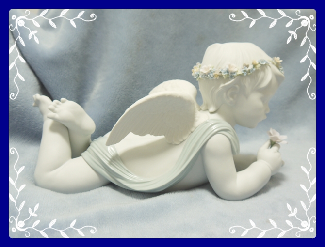 ◇リヤドロ◇【訳あり】愛しきエンジェル(49cm)天使/花/箱付き/ラファエロ
