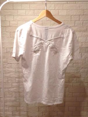 roar ロアー 半袖Tシャツ 刺繍 Vネック 3サイズ ホワイト