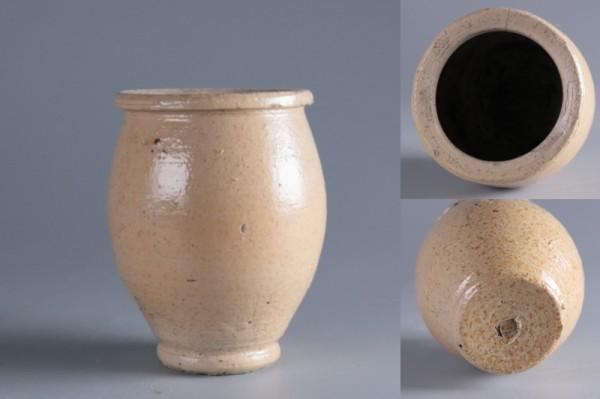 蘆白】16世紀ドイツ出土 塩釉小壺 (アトリエ花器/花入/投げ入れ