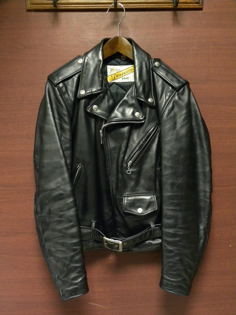 美品 オールド USA製 ショット SCHOTT ダブル レザー ライダース ジャケット 618 黒 ブラック 38 革ジャン IDEAL ジッパー アメリカ製