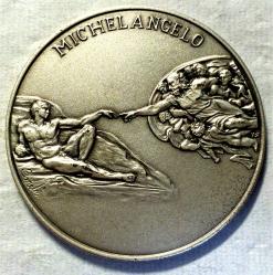 バチカン92年バチカン博物館ミケランジェロシルバーメダル 銀製