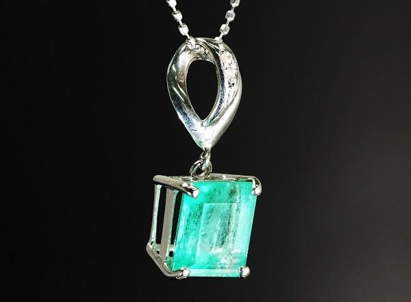 定価140万】 ダイヤモンド エメラルド ネックレス 2.01ct 【18KWG 