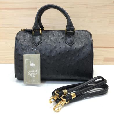 極美品 本革製 OSTRICH オーストリッチ 2Way ミニボストンバッグ 