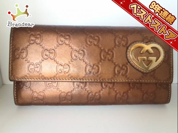 長財布 0 GUCCI グッチ レザー レディース ラブリーハート GG