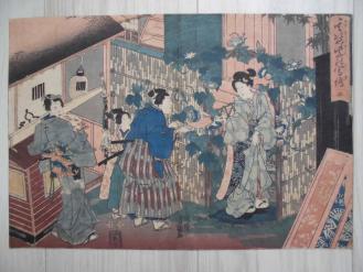 浮世絵、其姿紫の写繪五十三、三代歌川豊国画(国貞) 1852