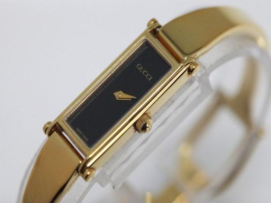 可動品【GUCCI/グッチ】1500 スイス製 ブラックダイヤル ゴールド