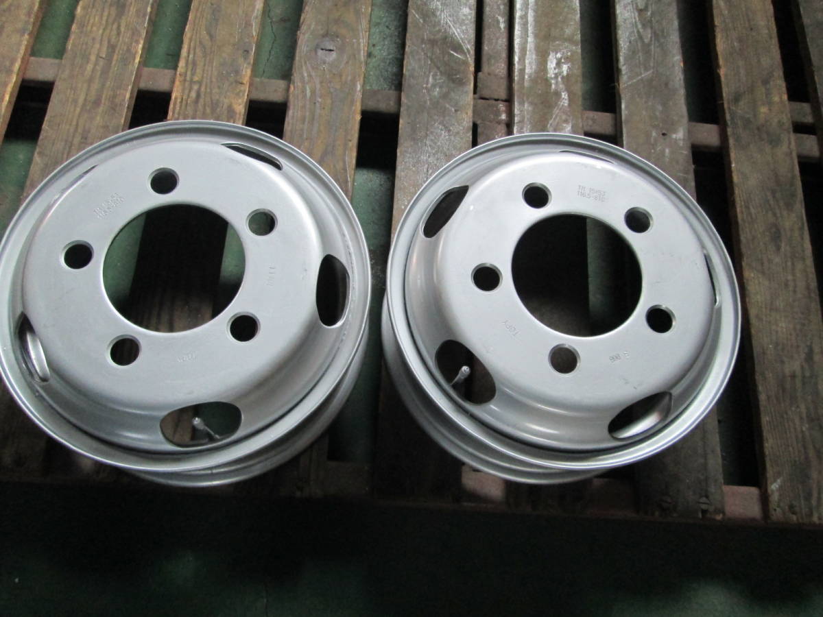 15X5J　エルフ　2トン　スチールホイール　2本　再塗装品