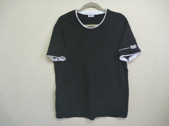 ☆D＆G ドルチェ&ガッバーナ 半袖 Tシャツ 袖ロゴ 黒＆白 1～2回 