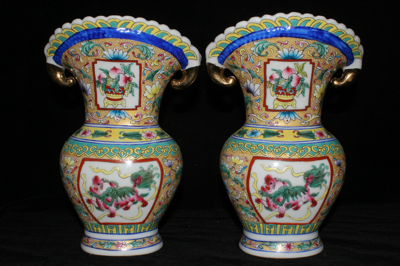 清時代 花瓶 eBay 希少 花生 唐物 中国美術 同治年製 色絵 江 唐
