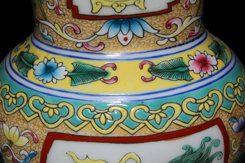 清時代 花瓶 eBay 希少 花生 唐物 中国美術 同治年製 色絵 江 唐