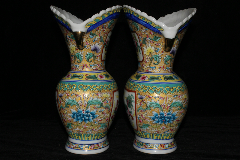 清時代 花瓶 eBay 希少 花生 唐物 中国美術 同治年製 色絵 江 唐