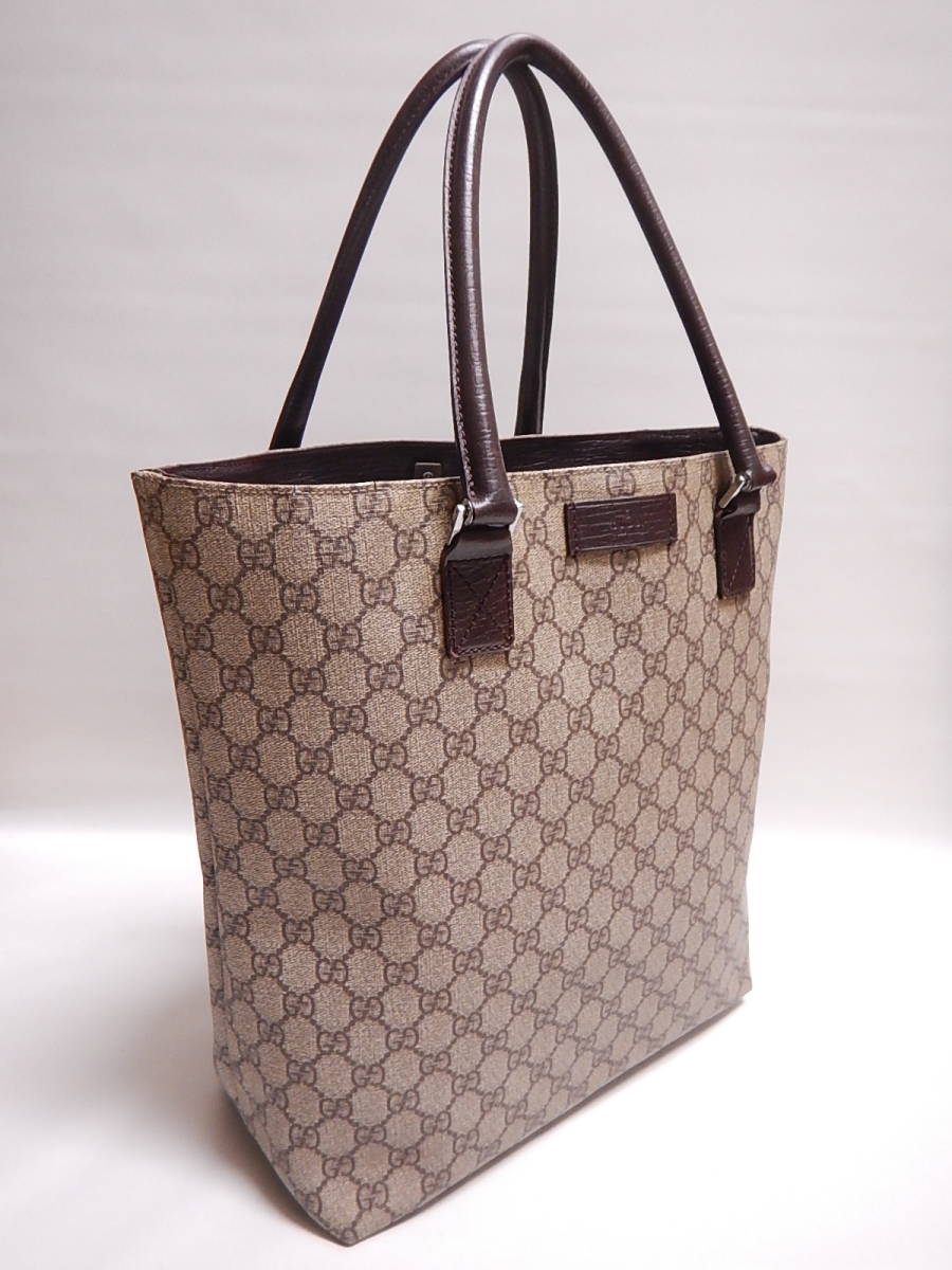□GUCCI グッチ メンズ可 PVCトートバッグ ビジネスバッグ ブラウン茶□5-5