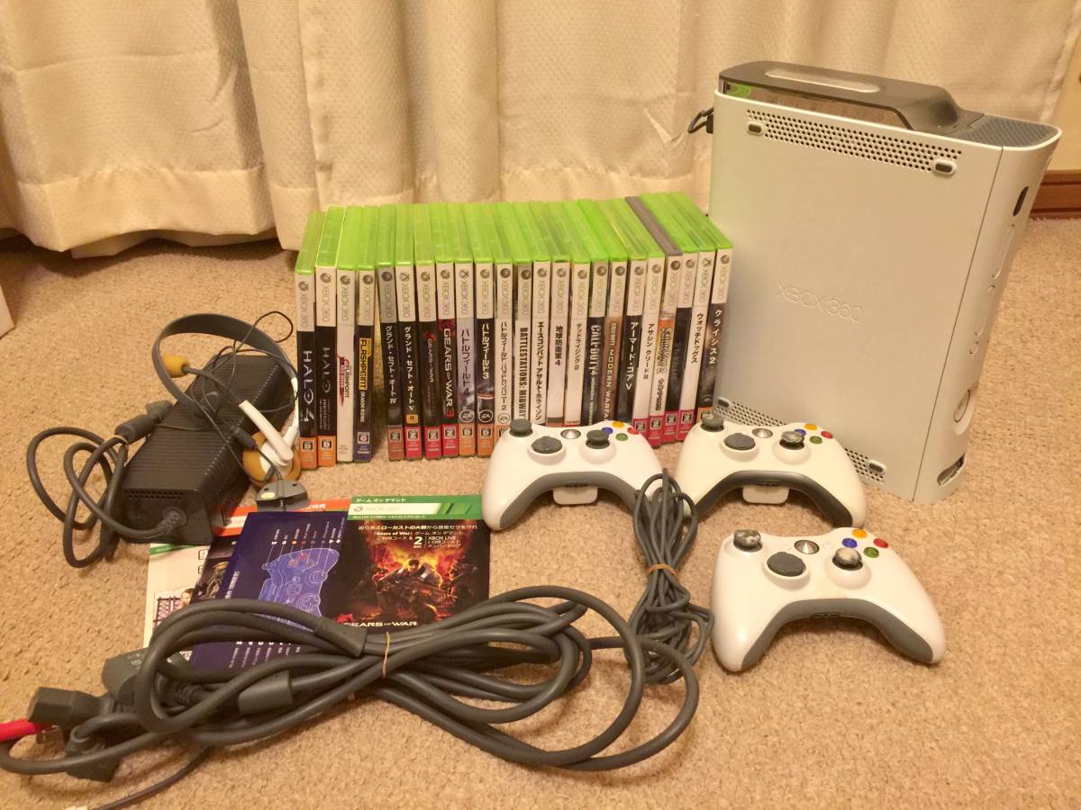 Xbox 360　本体　ソフト23本　コントローラ3個　まとめて　色々