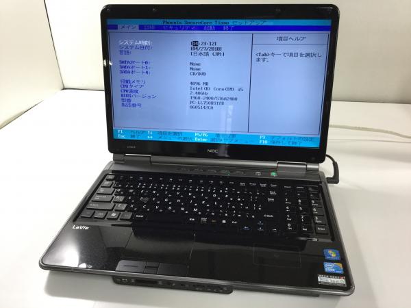光沢黒 NEC PC-LL750BS1YB Core i5 CPU/4G、HDDなし Bios起動OK LL750⁄