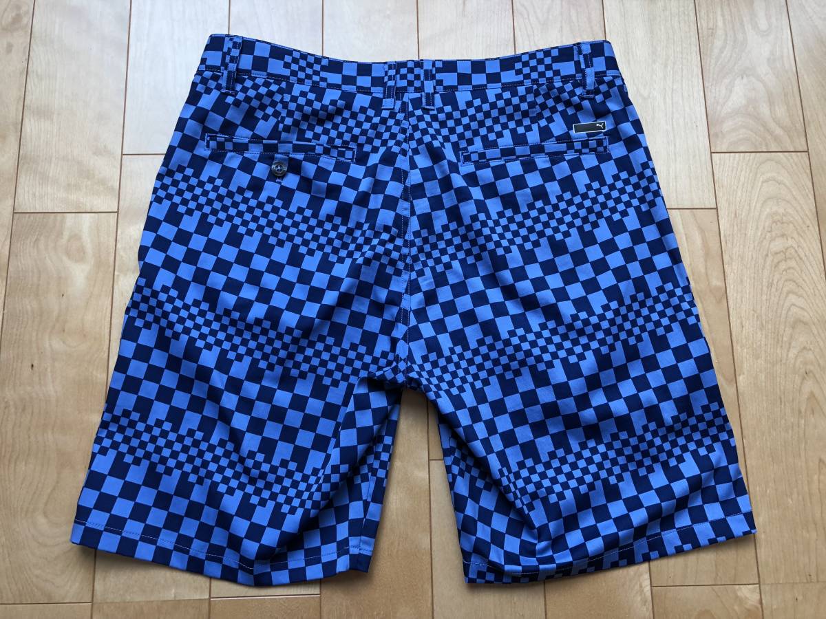 PUMA GOLF　プーマゴルフ　ショートパンツ　短パン　ブルー系　W85　中古 PUMA ゴルフ ショートパンツ ストレッチ RXL 白