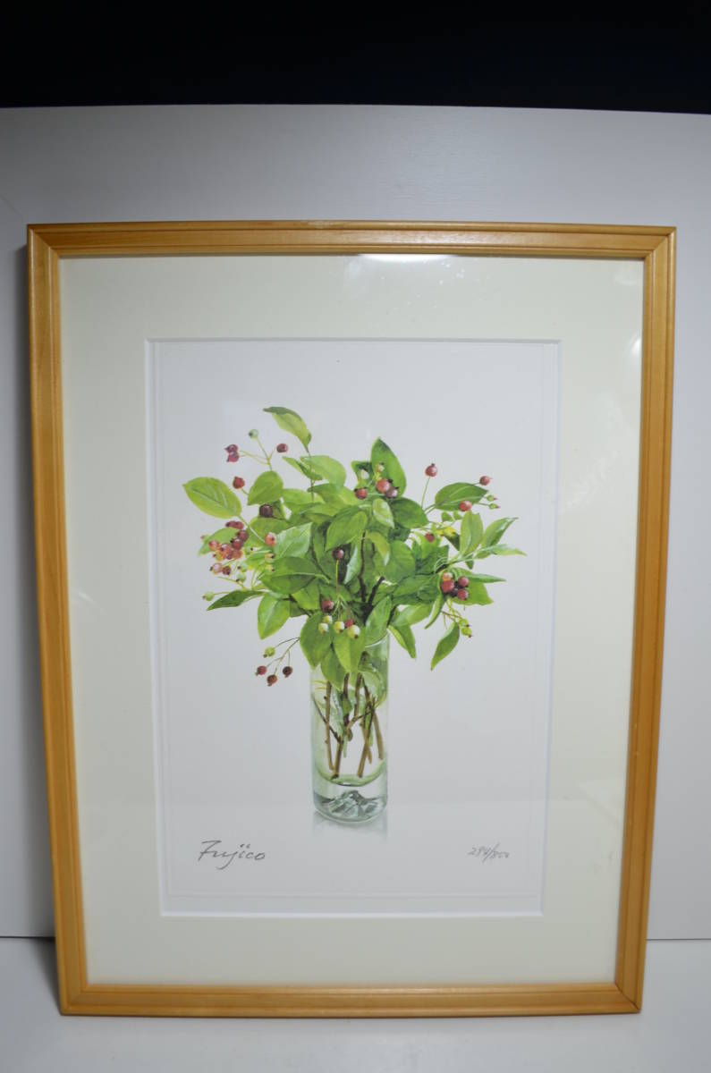 ボタニカルアート 橋本不二子 FUJICO リトグラフ 4 真作！橋本不二子