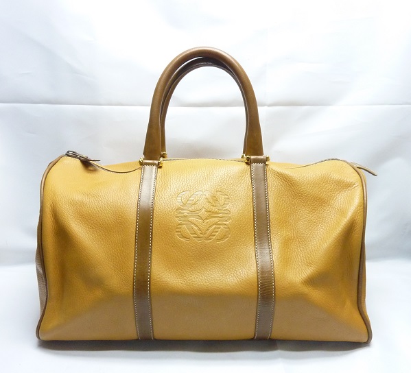 LOEWE イエローボストンバッグ ロエベ LOEWE 本革 レザー ボストン