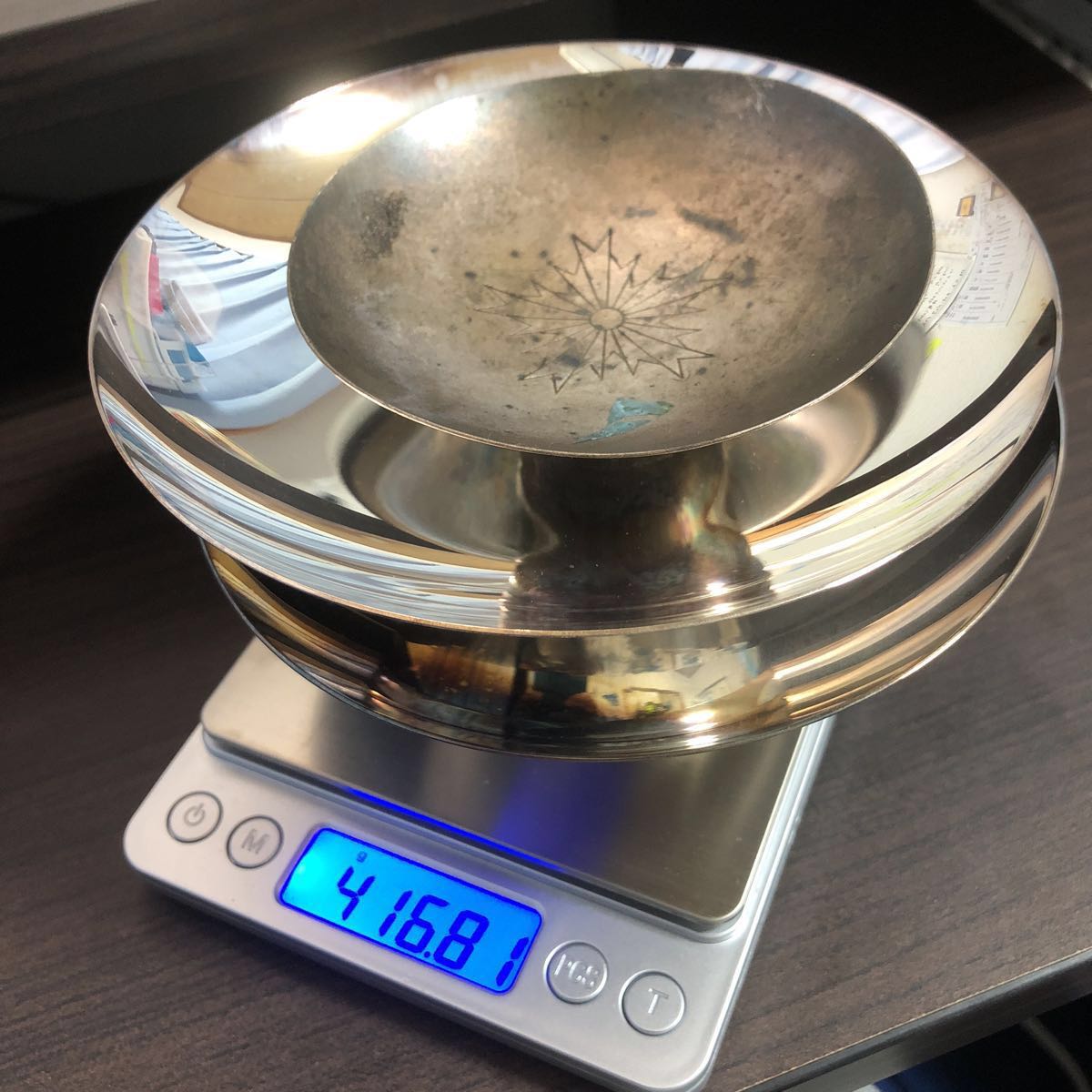 送料無料山川堂造 純銅手打金ちらし茶托5客 共箱 中島保美 作 茶托 5客 