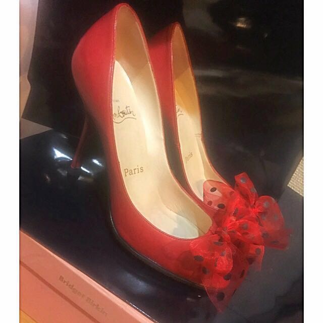 Christian クリスチャンルブタン Louboutin リボン ドット柄