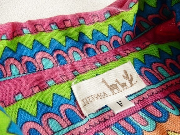 未使用♪チチカカ TITICACA ダブルガーゼアジアンプリントゆったりシャツワンピ♪