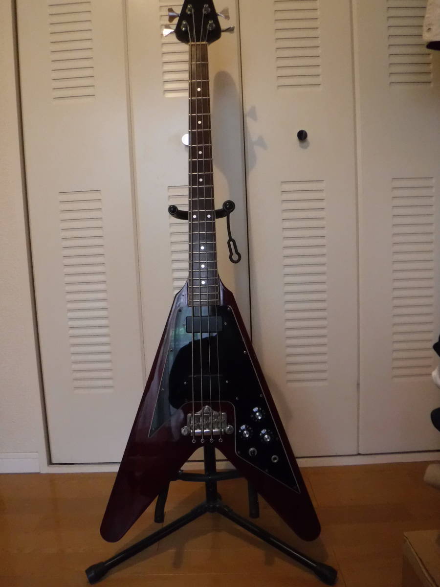 グレコ フライング V ベース Greco FLYING V BASS 希少 弦裏通し 革