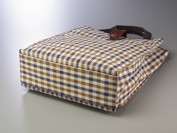 T1019◎アクアスキュータムAquascutum*チェック柄*トートバッグ 