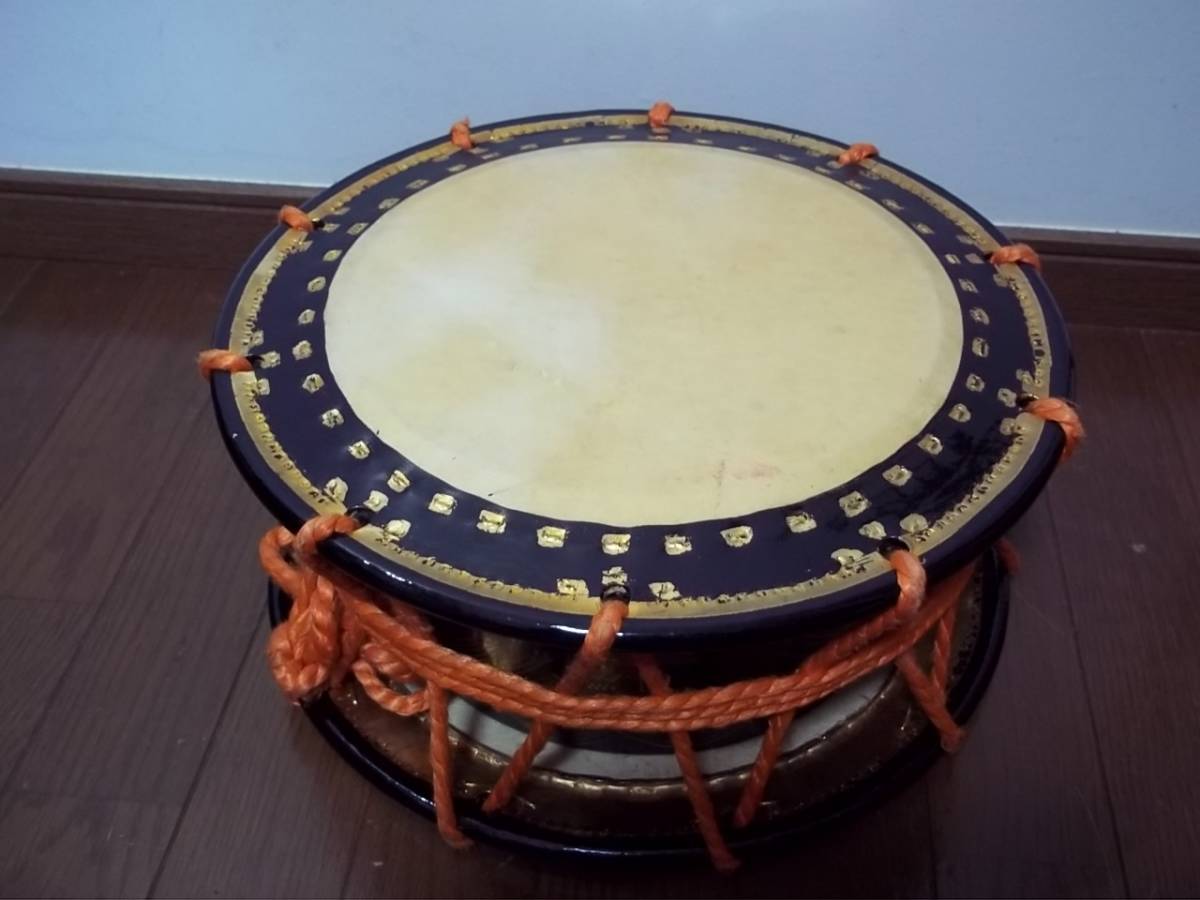 希少】太鼓 締太鼓 和楽器 バチ 台座 和太鼓 3点セット